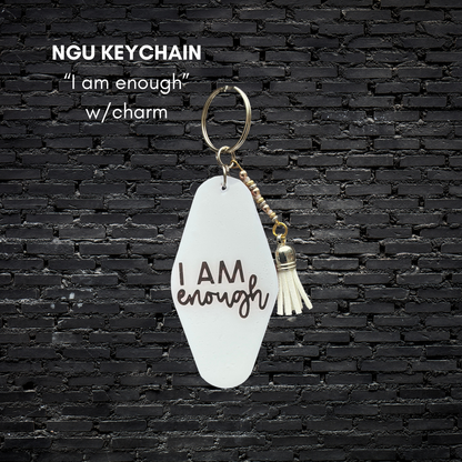 "I AM enough" - Resin Keychain w/Charm
